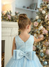 Sky Blue Dotted Sparkly Flower Girl Dress